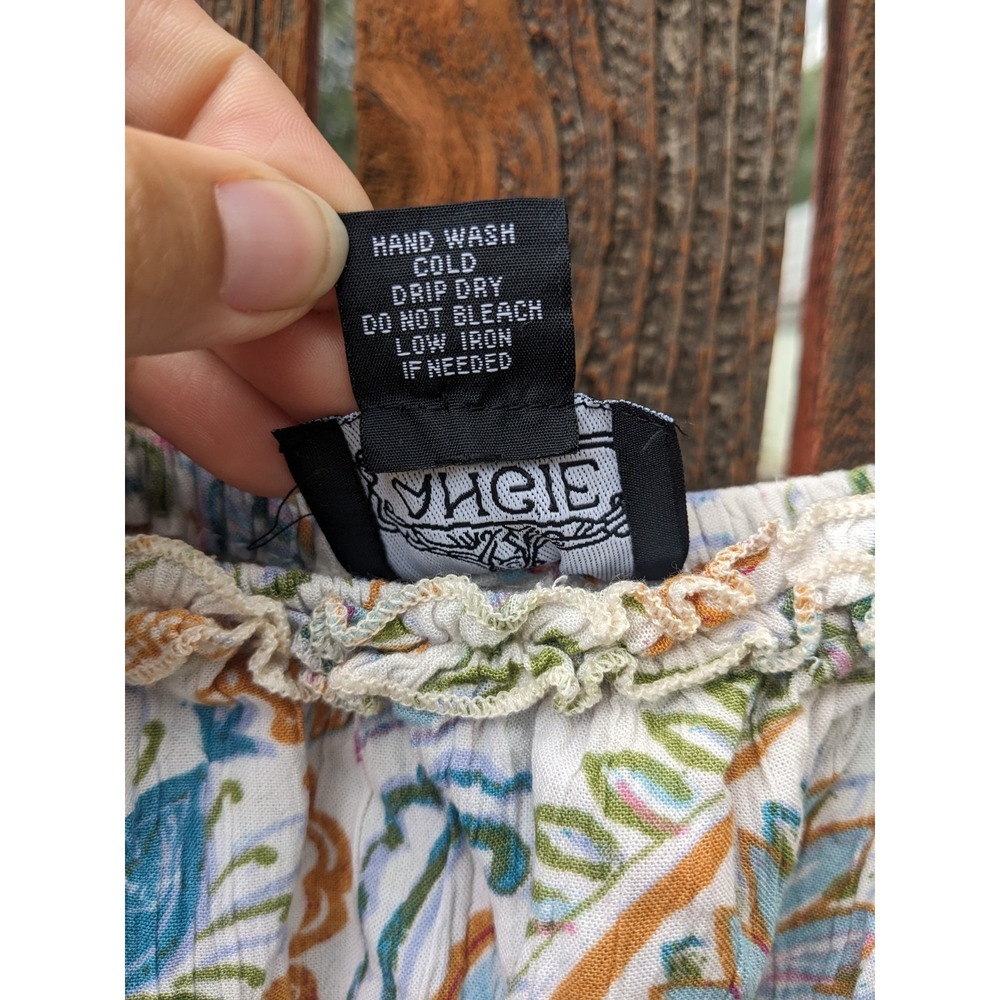 Angie Floral Babydoll Sun Dress M/L White Spaghetti Strap Boho Tiered Sundress - Picture 11 of 11